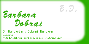 barbara dobrai business card